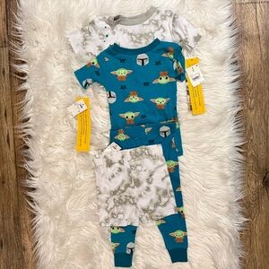 Star Wars Grogu Baby Boy Pajama Set Size 18M 4-Piece Cotton Mandalorian NEW